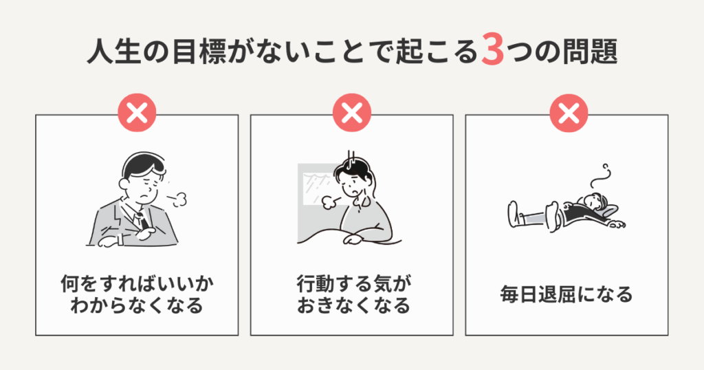 人生の目標がないことで起こる3つの問題