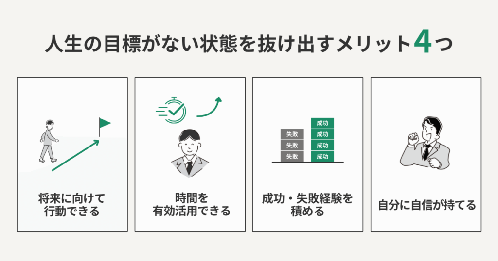 人生の目標がない状態を抜け出すメリット4つ