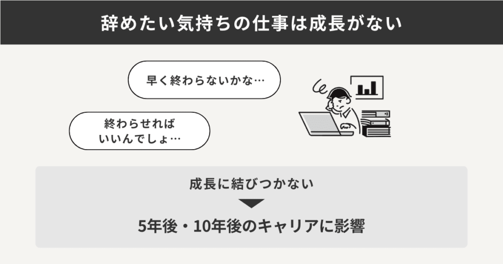 辞めたい気持ちで仕事をしても成長できないから