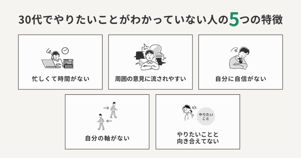 30代になっても何がしたいかわからない人の5つ特徴