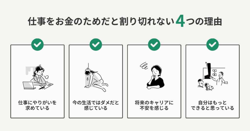 仕事をお金のためだと割り切れない4つの理由