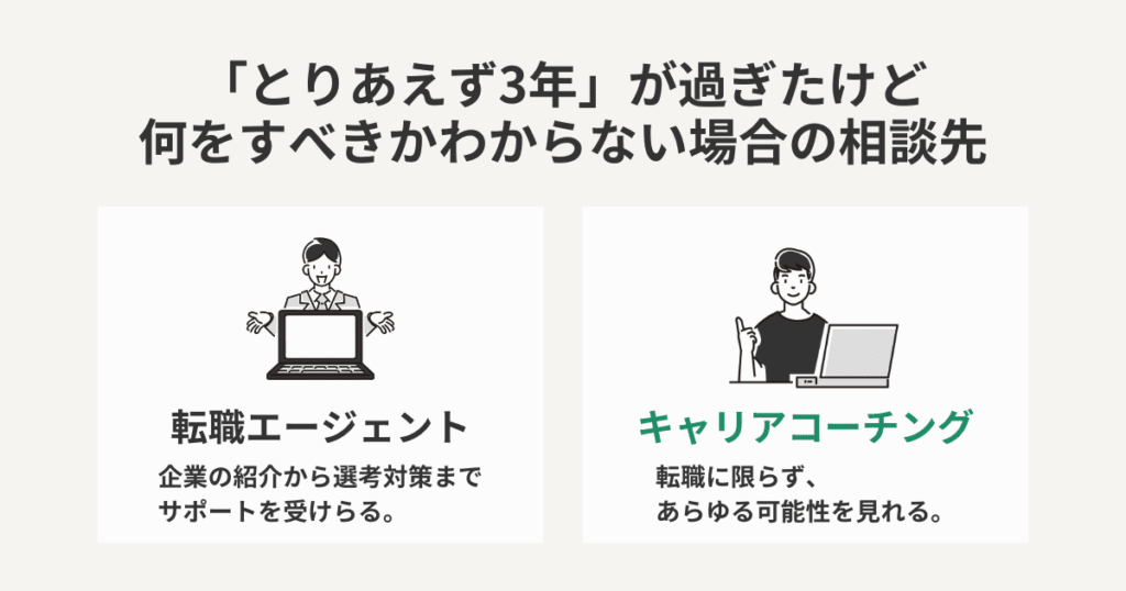 「とりあえず3年」が過ぎたけど何をすべきかわからない場合の相談先