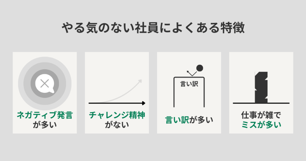 やる気のない社員によくある特徴