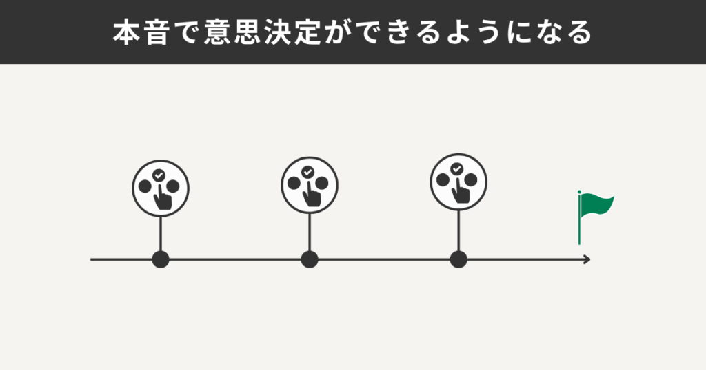 本音で意思決定ができるようになる