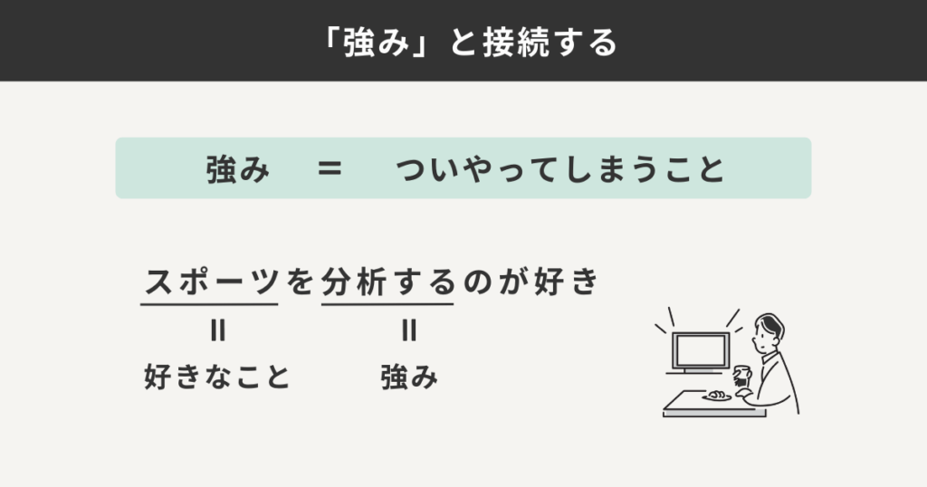 「強み」と接続する