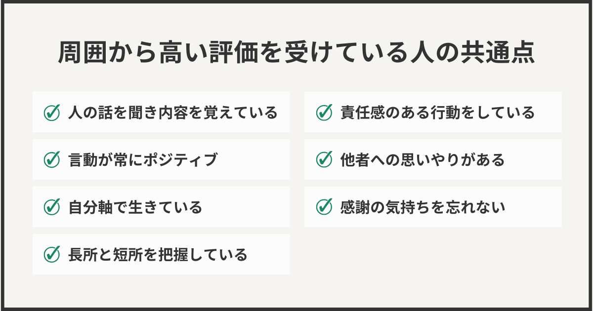 周囲から高い評価を受けている人の共通点