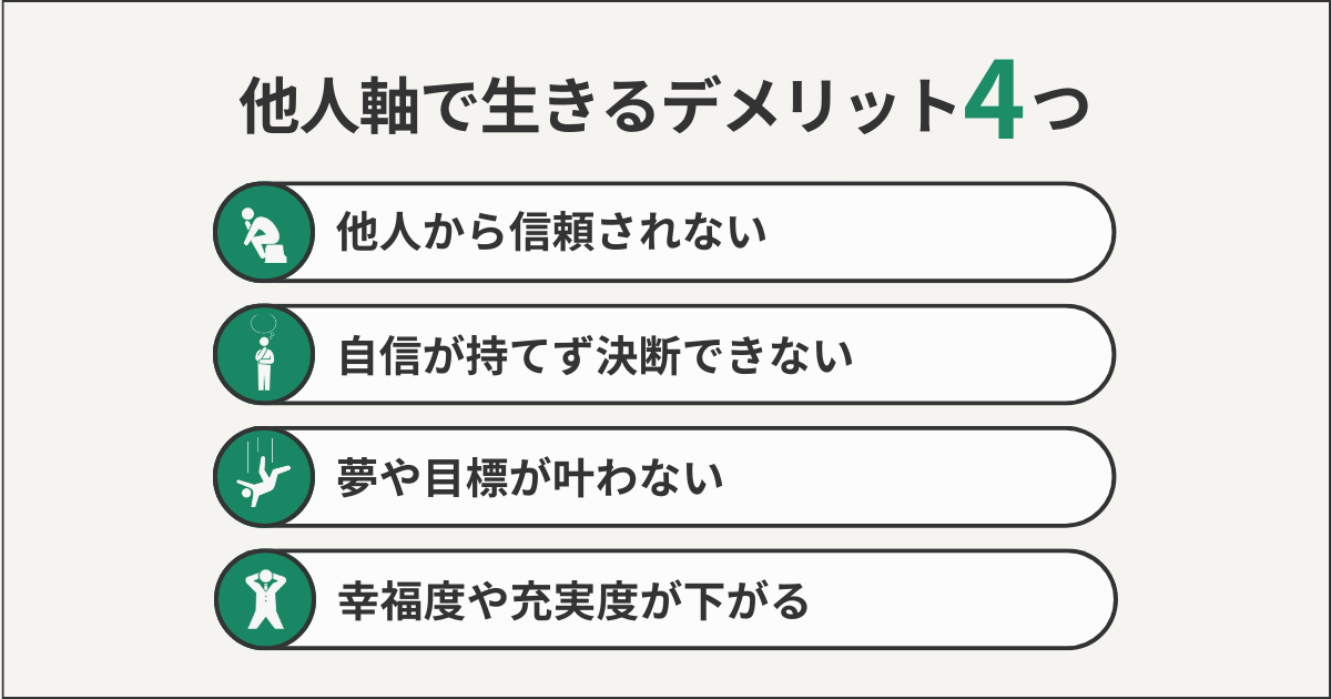他人軸で生きるデメリット4つ