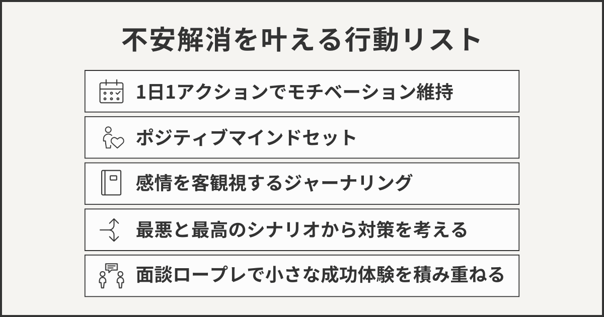 不安解消をかなえる行動リスト