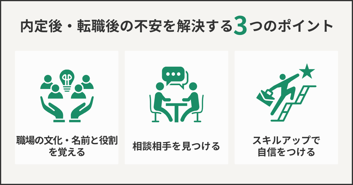 内定後・転職後の不安を解消する3つのポイント