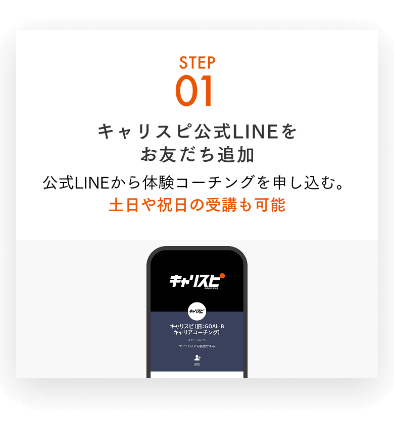ステップ１キャリスピ公式LINEをお友達追加