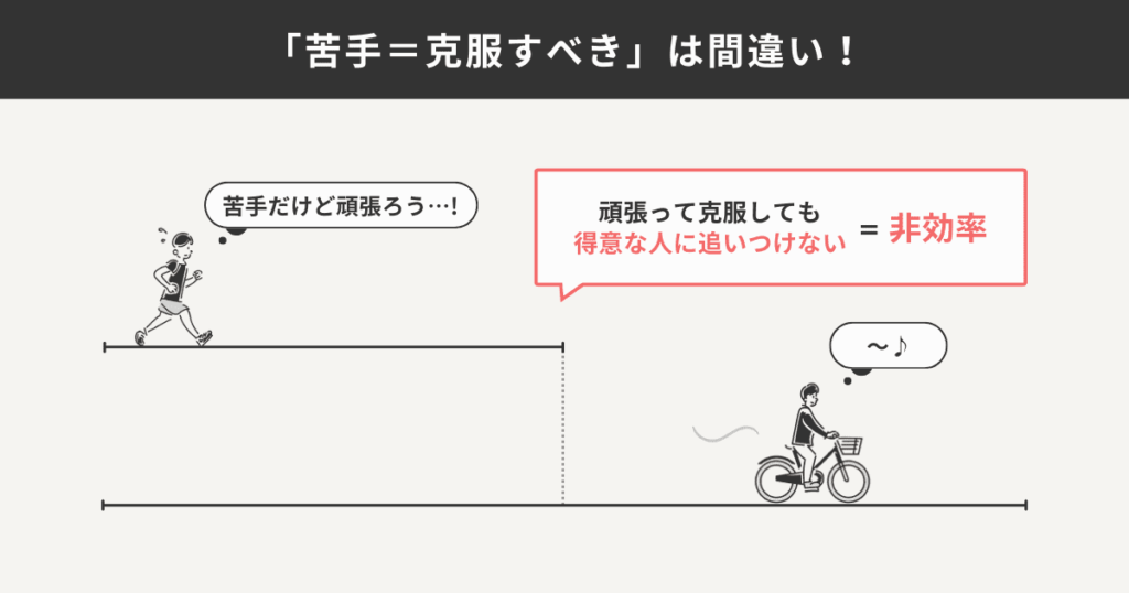 「苦手=克服すべき」と思い込んでいる