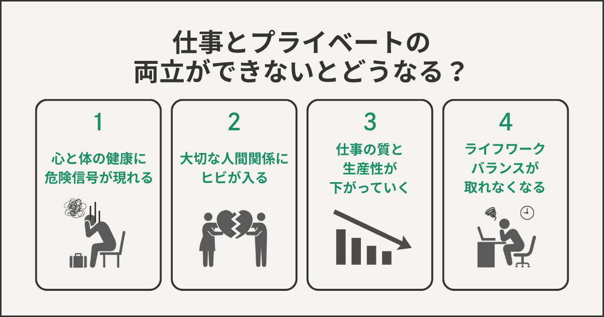 仕事とプライベートを両立ができないとどうなる？