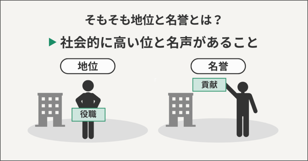 そもそも地位と名誉とは？