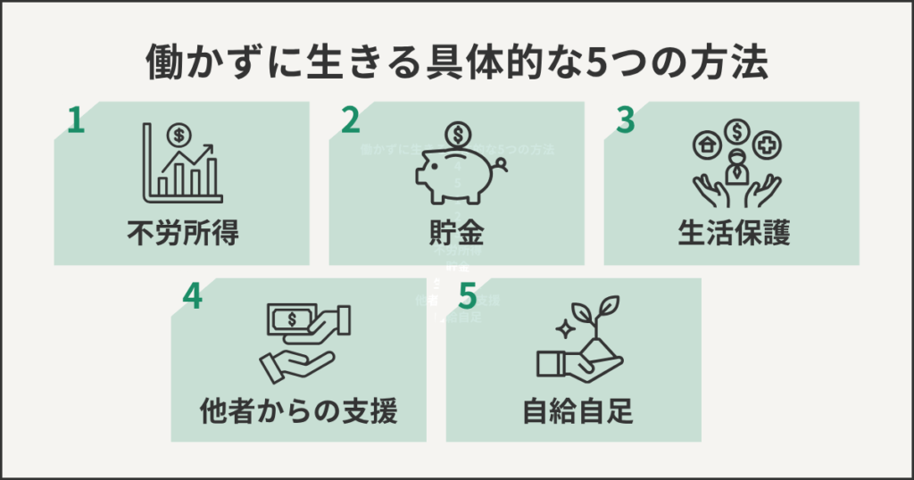 働かずに生きる具体的な5つの方法