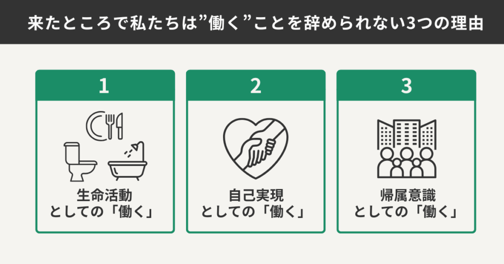 来たところで私たちは働くことを辞められない3つの理由