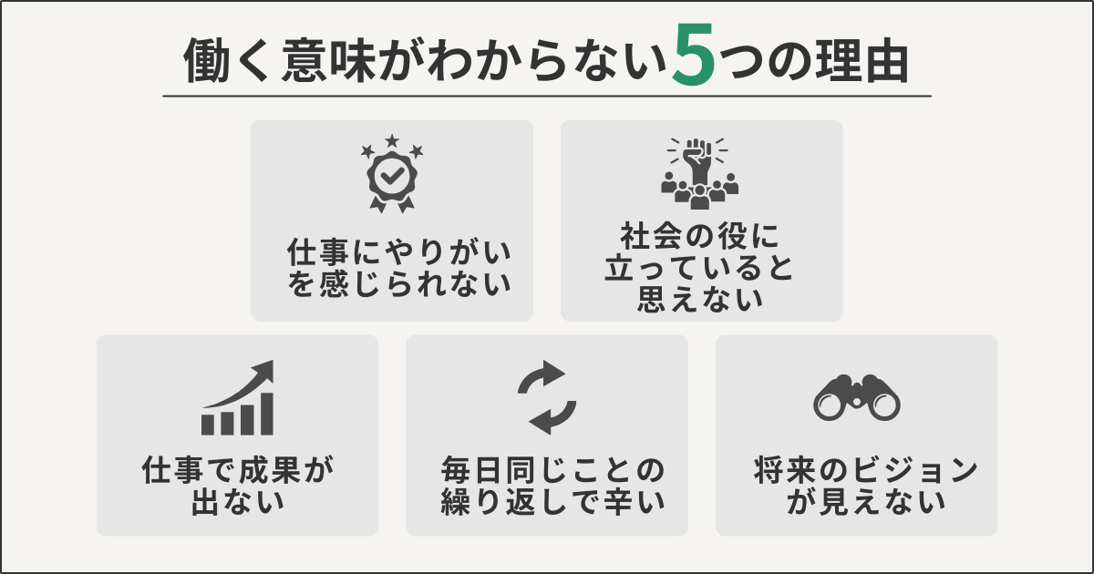 働く意味がわからない5つの理由