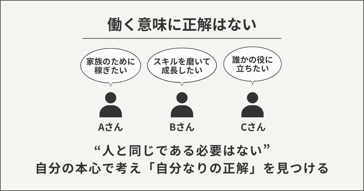 働く意味に正解はない