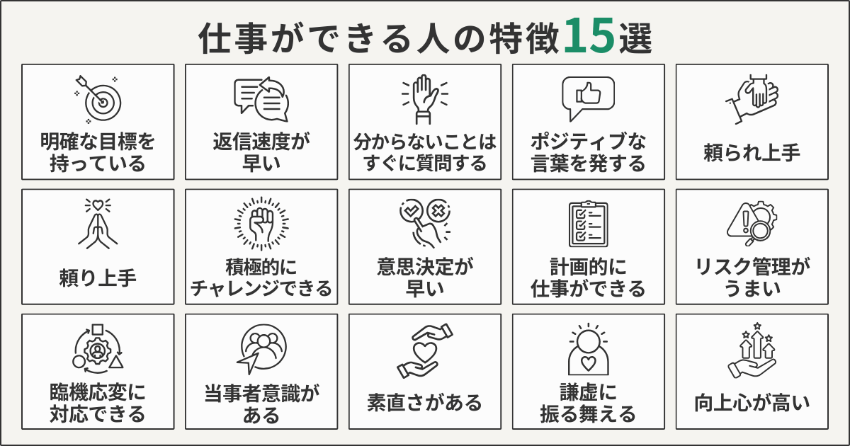 仕事ができる人の特徴15選