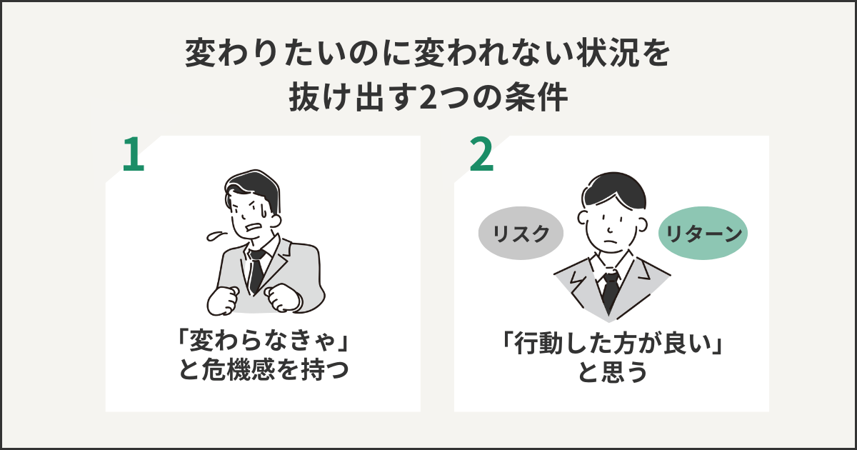 変わりたいのに変われない状況を抜け出す2つの条件
