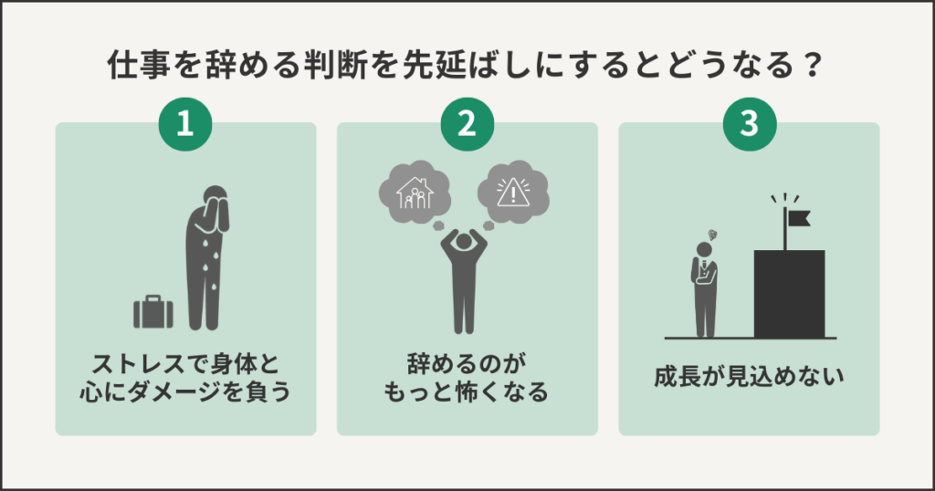 仕事を辞める判断を先延ばしにするとどうなる?