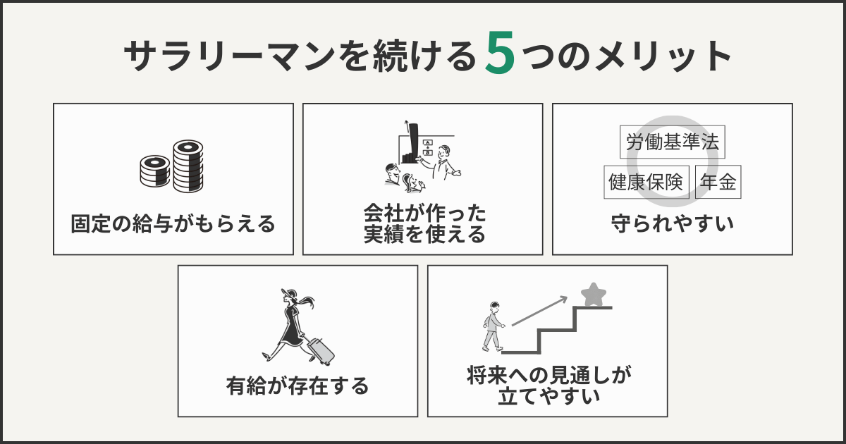 サラリーマンを続ける5つのメリット